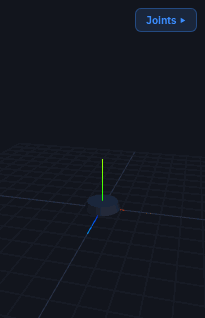 6-DOF industrial arm wireframe in motion